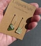 Mismatched sea foam and green coloured sea glass silver hooped earrings - Image 4