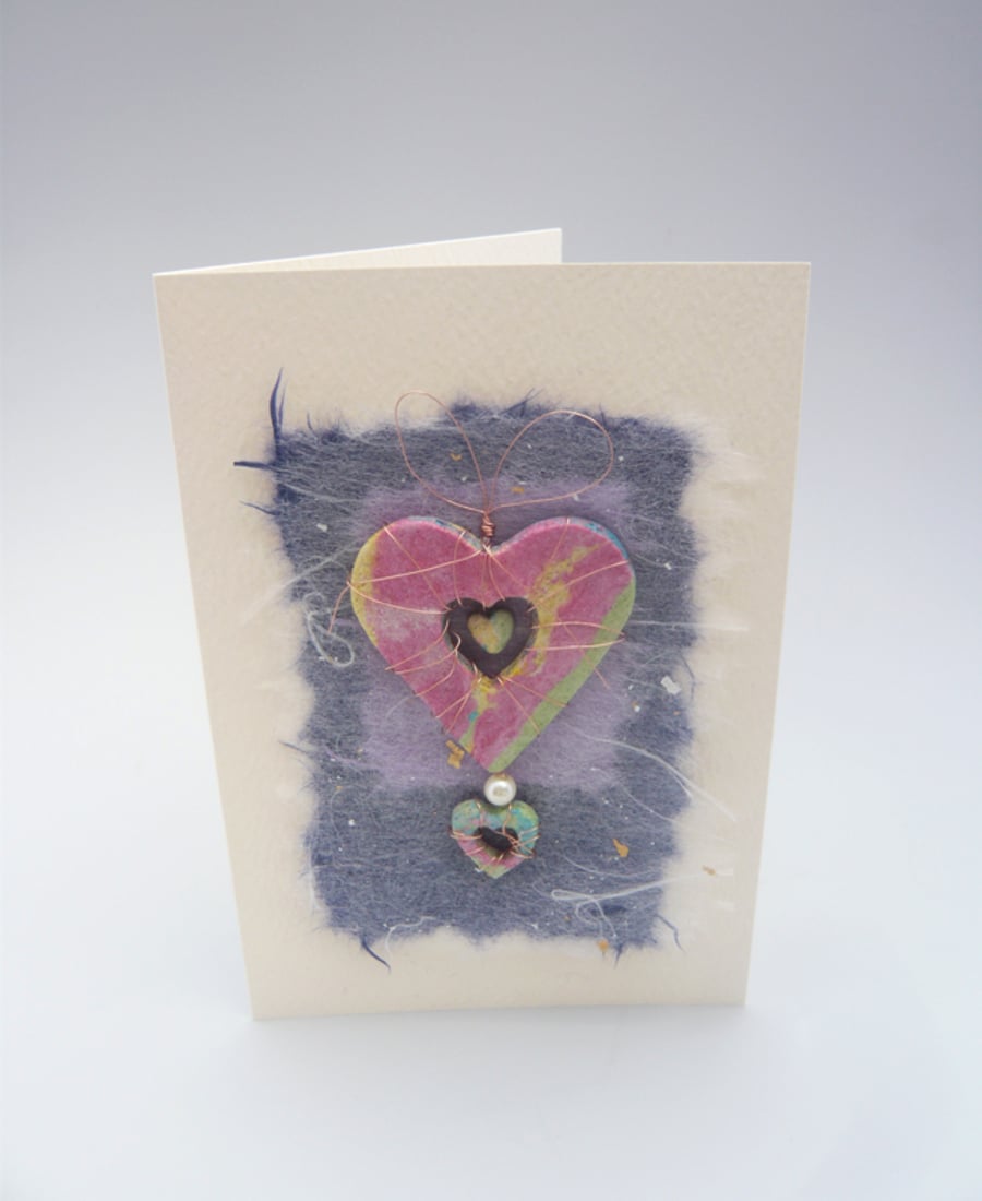 Birthday card. Hearts