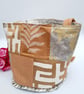 Burnt gold patchwork bucket bag. - Image 3