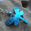 Turquoise Floral Print Dragonfly
