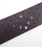 Purple Amathyst Centre Floral Embossed Leather Bookmark Healing Crystal - Image 2
