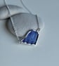 Blue Sea Glass Sterling Silver Necklace - Corrugated Triangle - Image 7
