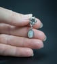 Cream mother of pearl and antique silver flower earrings - Image 6