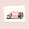 Pink Street Rod Greeting Card - Original Art for a Classic Car Lover