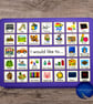 Personalised PECS Board Custom Grid, Colours & Any Icons (Faux Leather PVC Mat)