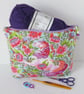 Large zipped pouch, project bag, cosmetic bag, unicorn floral - Image 6