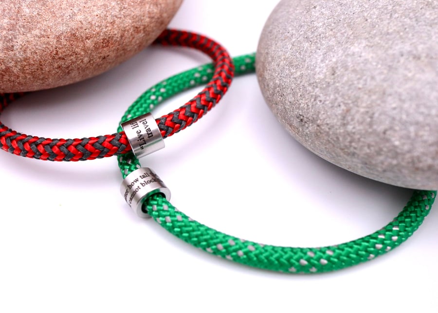 Personalised Engraved  5mm Climbing-Marine Rope Bracelet