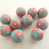 red flower polymer clay beads