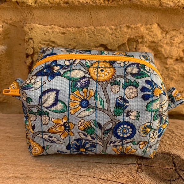 Liberty Print Fabric Quilted Mini Box Shape Bag