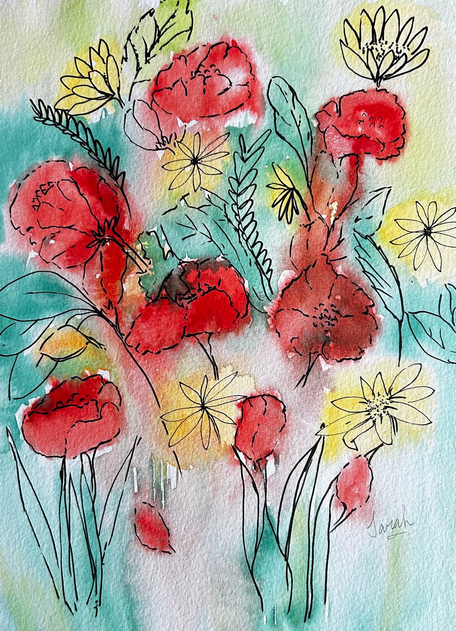 Poppies and daisies