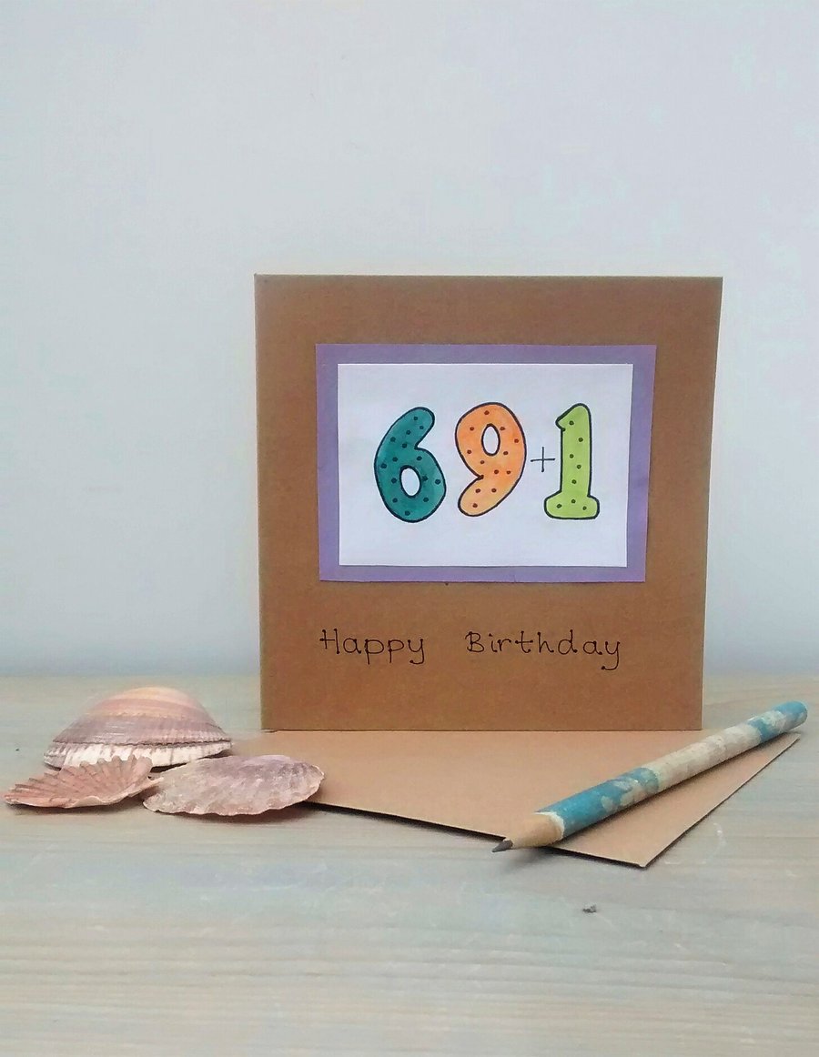 70th Birthday Card, Handmade Card