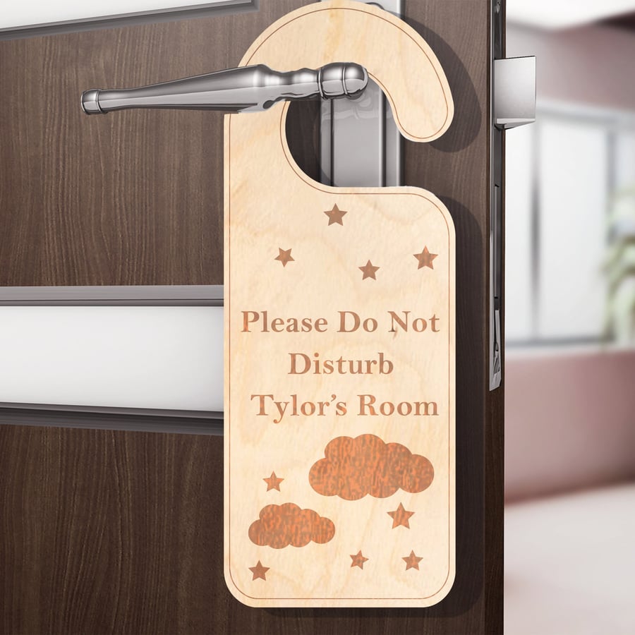 Personalised Door Hanger Sign Custom Name Bedroom Plaque Decor