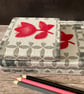 Handbound A6 'Spring Tulips' 1950's Vintage Barkcloth Fabric Sketchbook Journal - Image 9