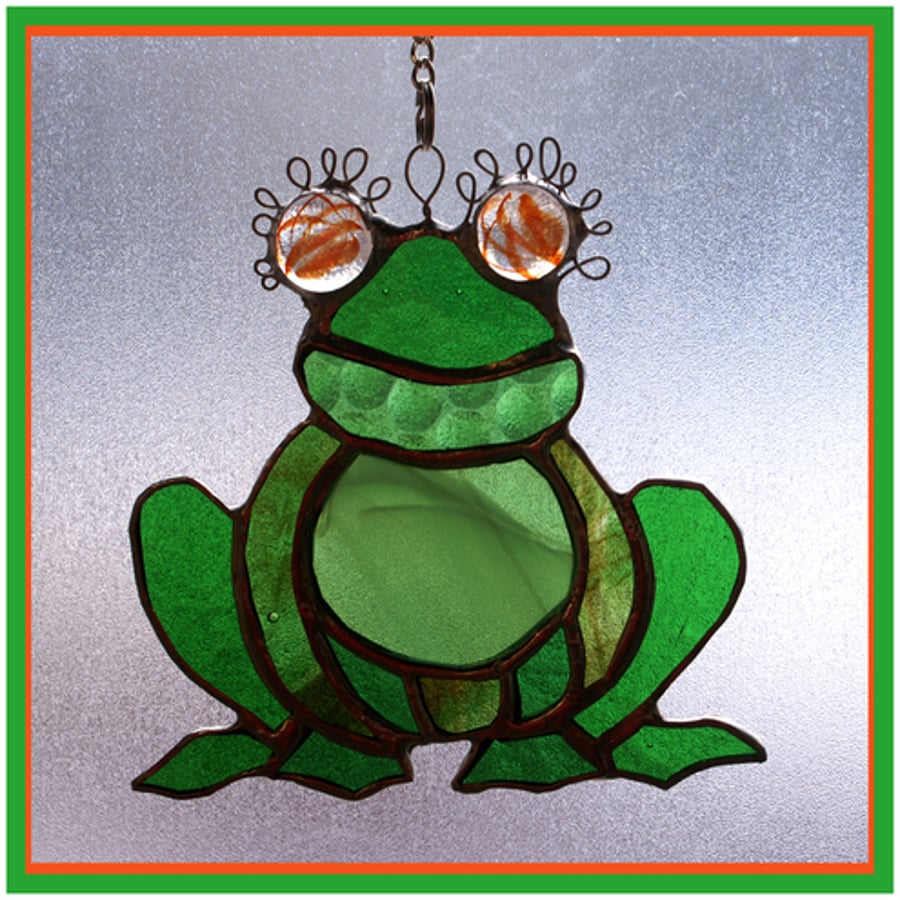 Frog Stained Glass Suncatcher 