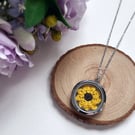 Micro Crochet Sunflower Necklace