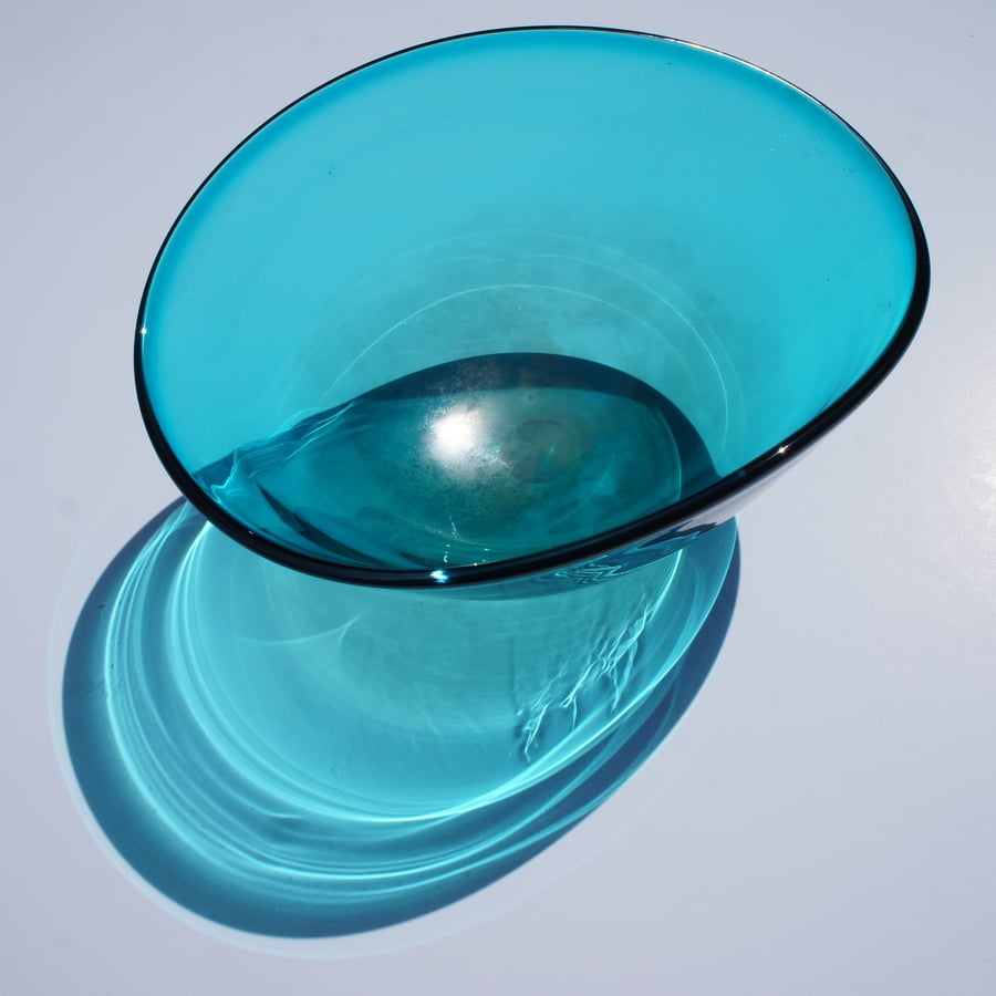 Art Glass Vessel, Copper Aqua