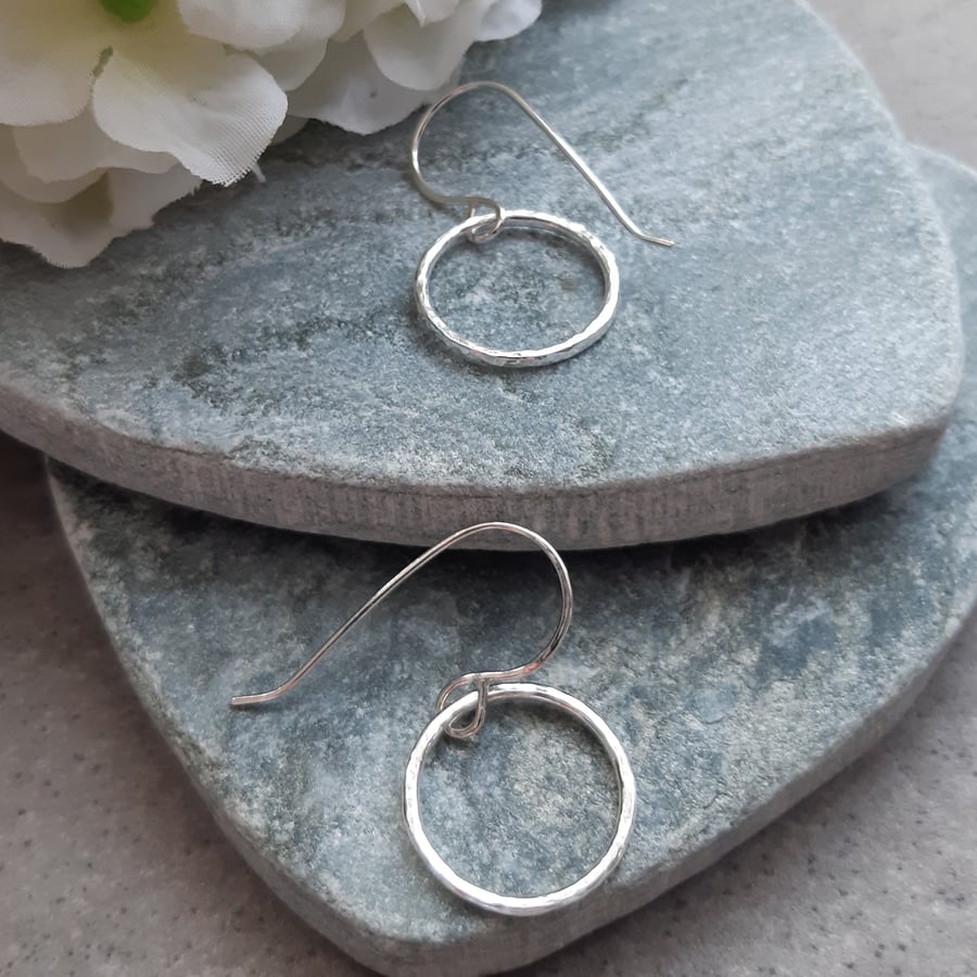  Hoop Earrings Sterling Silver Dangle Earrings