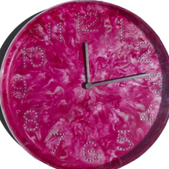 Hand Painted Customised Wall Clock Indoor 25 cm Silent Quartz Clock Gift Idea