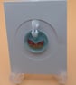 Butterfly on Turquoise Fused Glass Card - Image 1