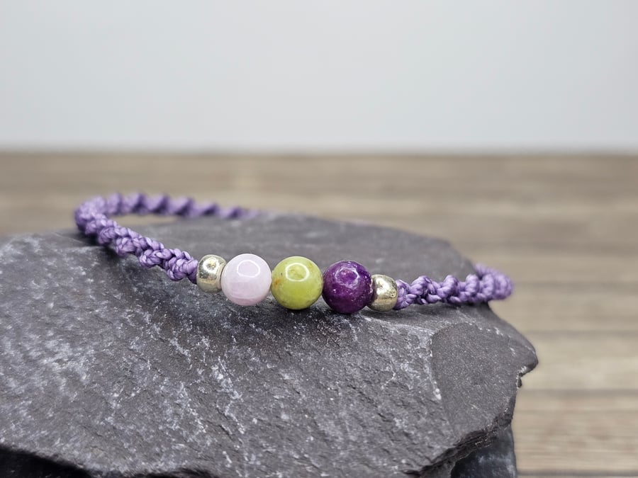 Bipolar Bracelet - Kunzite, Peridot, Lepidolite