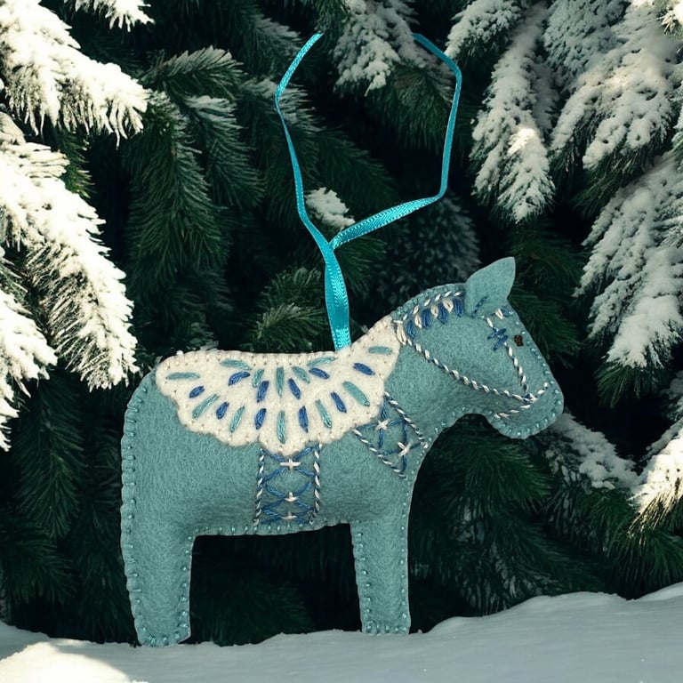  Christmas Dala Horse Scandi Decoration 