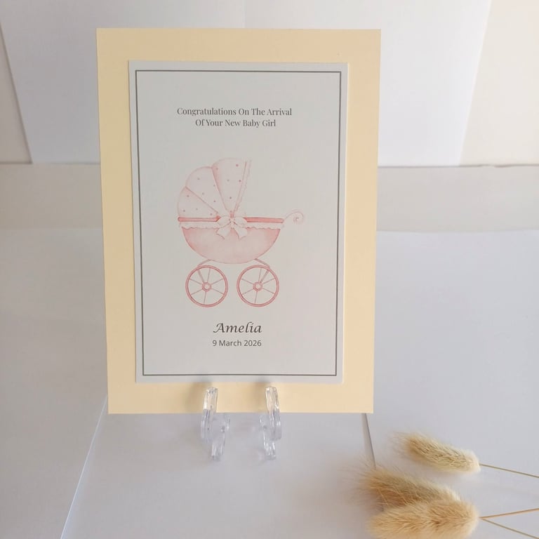 Personalised Baby Girl Keepsake, New Baby Gift, Personalised Nursery Keepsake