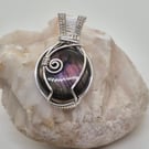 Wire wrapped labradorite pendant 