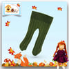 Olive Green Ribbed Tights