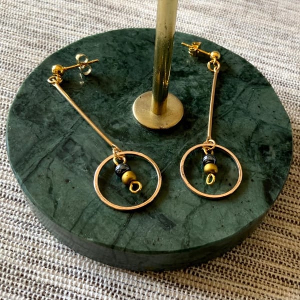 Circle loop pin earrings