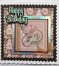 Steampunk Card Vintage Flowers Cogs All Occasions Birthday 3D Luxury Handmade - Image 1