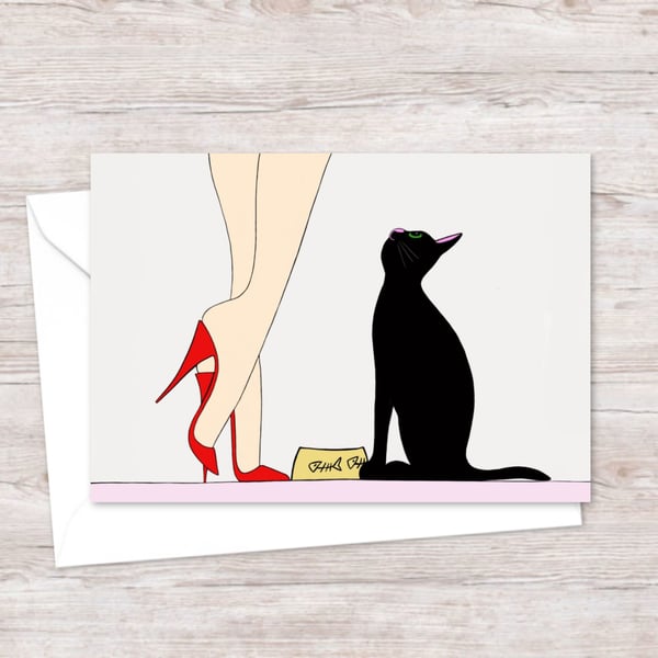 Black Cat Greetings Card: Ideal Birthday Card for a Cat Lover (104)