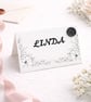 Monochrome Bloom Name Cards with Wax Seal  Signature Wedding Table De