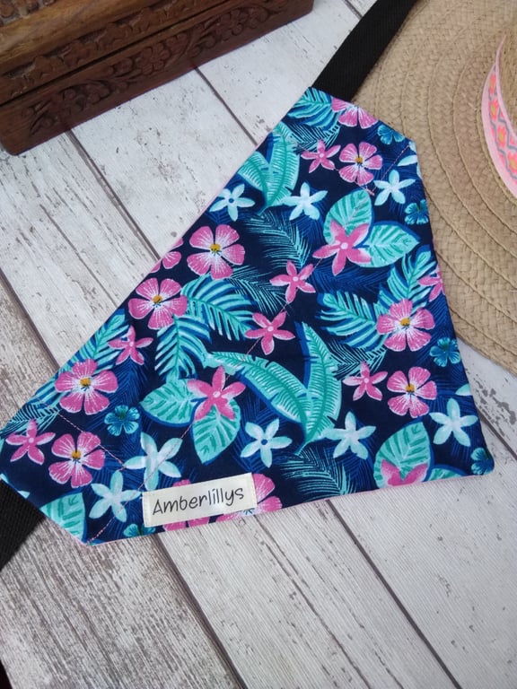 Dog Bandana over the collar Tropical