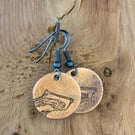 Badger - Handmade Etched Copper Earrings SMALL