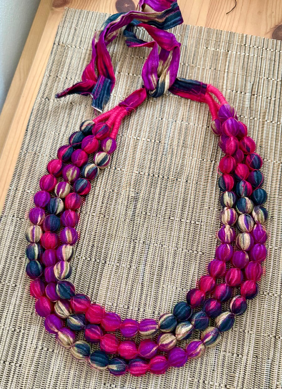 Cotton Bead Handmade Necklace