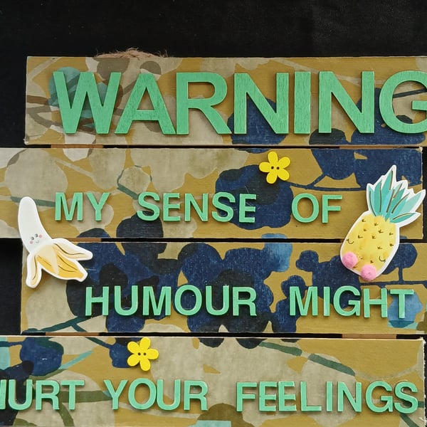 Hand decorated hanging wooden sign 