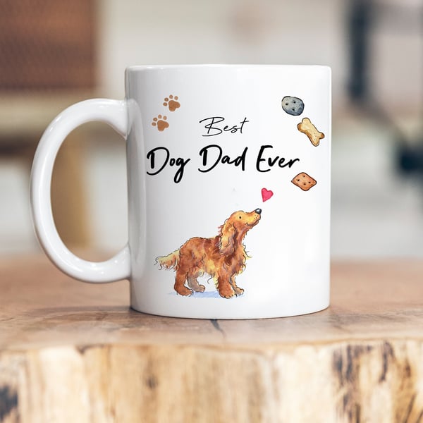 Best Dog Dad Cocker Spaniel Tan Ceramic Mug