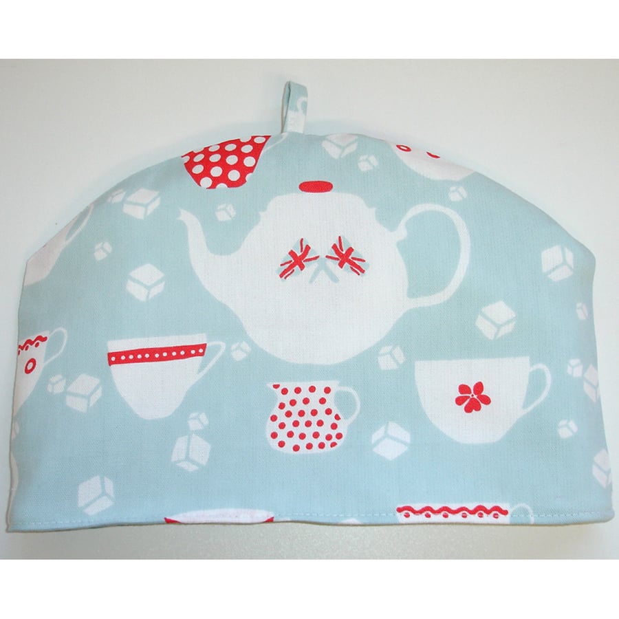 Tea Cosy Duck Egg Union Jack Red and White
