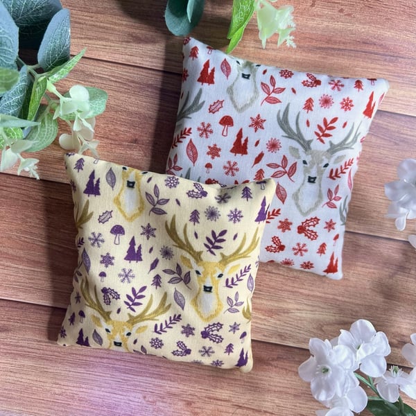 Deer Hand Warmers deer design, easy microwave heating, Lavender scented bags, wa