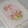 Quilled birthday card with quilling bouquet