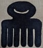 HandTufted Duafe Adinkra Textile Wall Art  Black A3 Mounted Fibre Artwork