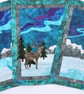 Southern Lights Penguin Pattern Art Quilt Wall Hanging  - Image 3
