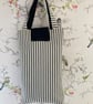 Striped linen and wool modern tote bag. - Image 2