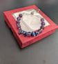 September Birthstone Bracelet, Lapis Lazuli and Amethyst Adjustable Slider  - Image 4