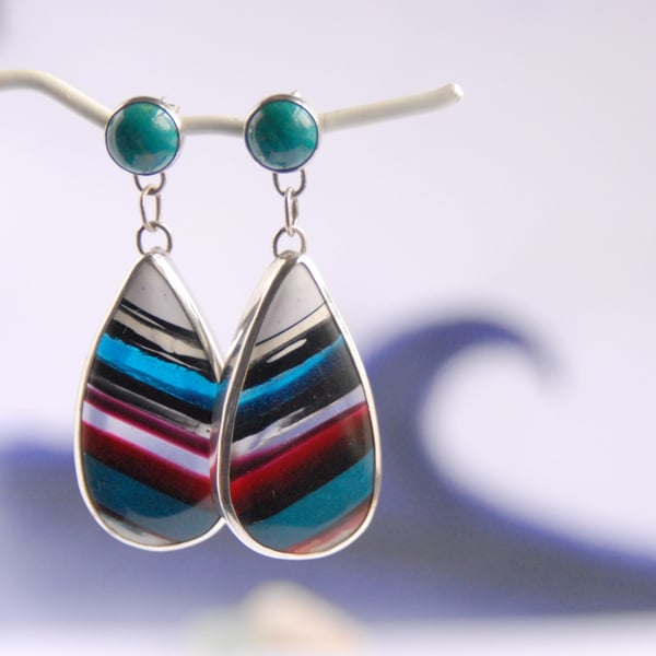 Chrysocolla and cornish surfite earrings