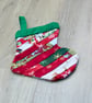 Small Scrappy Fabric Hanging Christmas Stocking - Image 6