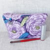 Floral make up bag, zipped pouch, cosmetic bag