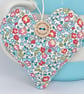 LIBERTY PRINT FLORAL HEART - turkish blue and pink - Image 1