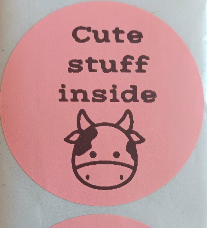 50 'Cute Stuff Inside' Thermal Printed Stickers (BP)