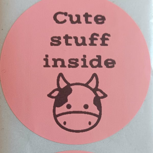 50 'Cute Stuff Inside' Thermal Printed Stickers (BP)